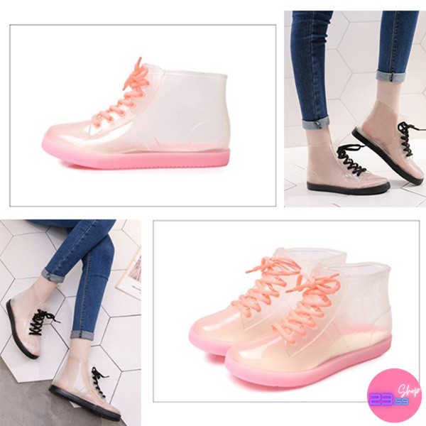 Sale80% รองเท้ากันน้ำ กันลื่น รองเท้ายาง สีใส
