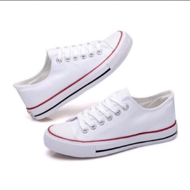 ถูกที่สุด ผ้าใบรูปแบบconverse-all สี ขาว-แดง เบอร์37-43 star ลดราคา ชุด ถูก ราคาถูก