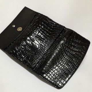 crocrodile purse black  wallet กระเป๋าสตางค์จระเข้1299  1pcs