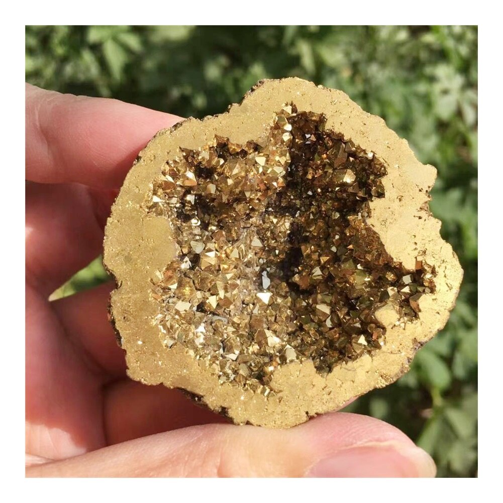 Natural Angel Aura Agate Geode Crystal Hole Mineral Specimen Contains ...