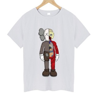 เสื้อยืดแขนสั้นพิมพ์ลายการ์ตูน Kaws