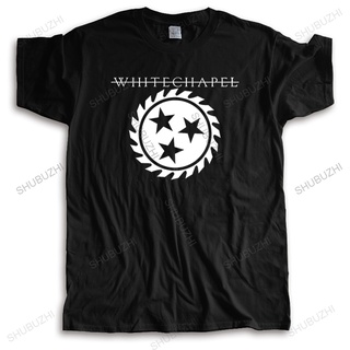 ใหม่ เสื้อยืดลําลอง แขนสั้น 100% พิมพ์ลายโลโก้วงร็อค Whitechapel Deathcore สีดํา สําหรับผู้ชาย ไซซ์ S A 2XLS-5XL