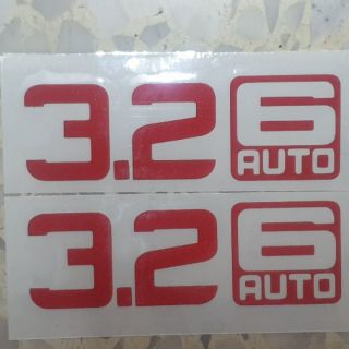 Logo 3.2 6 auto ติด ford ranger 1 ชุด 2 ชิ้น สีแดงสะท้อนแสง