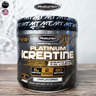 [Muscletech] Essential Series Platinum 100% Creatine, Unflavored 400 g ครีเอทีน แบบผง ไม่มีรสชาติ