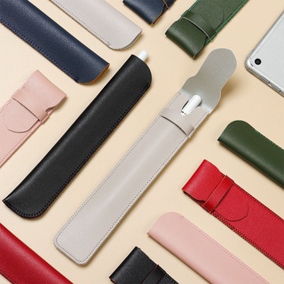 กระเป๋าใส่ปากกาสไตลัส หนัง Pu กันกระแทก น้ําหนักเบา แบบพกพา สองสี สําหรับ Apple Pencil