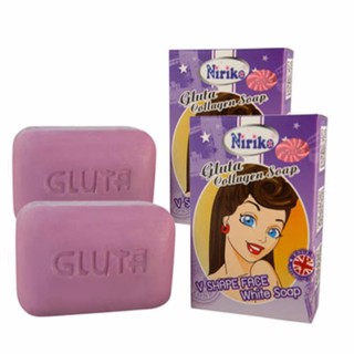 Niriko สบู่กลูต้าคอลลาเจน "V-Shape Face White Soap" 2ก้อน#1067