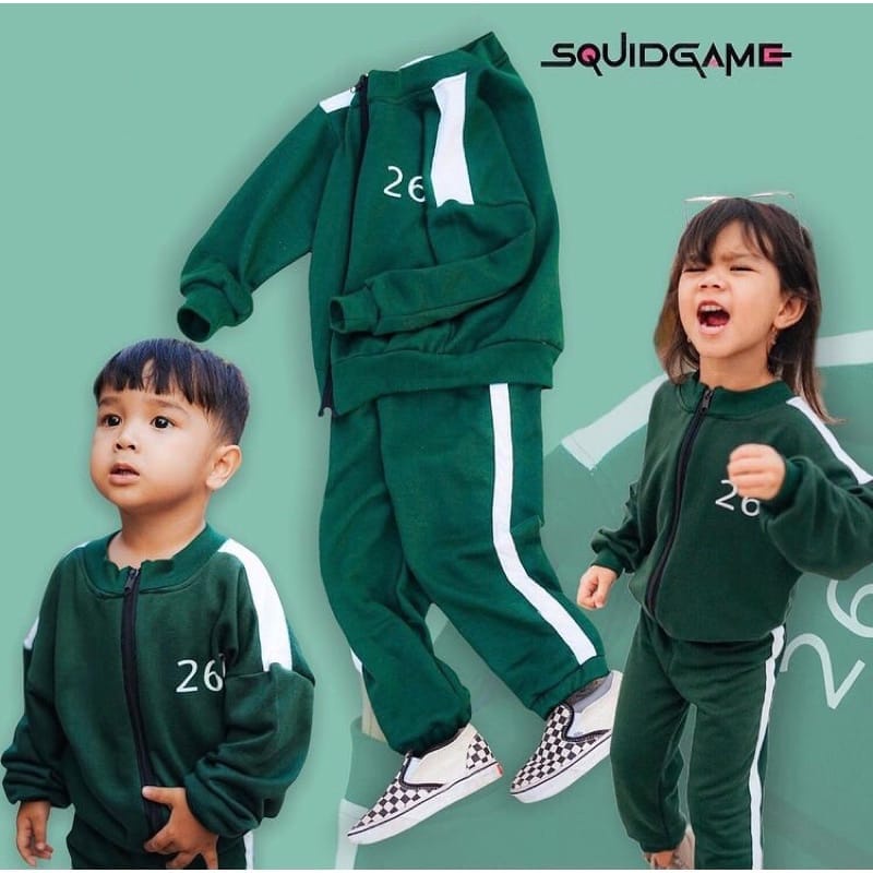 ชุดเสื้อแจ็คเก็ต | UNISEX SQUID GAME CHILDRENS JACKET SET NUMBER 456 TRENDY VIRAL 2021 SQUID GAME CH