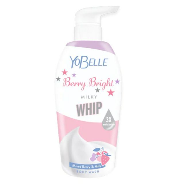 Yobelle โยเบล บอดี้ วอช เบอร์รี่ ไบร์ท มิลกี้ วิป ขนาด 400 มล.