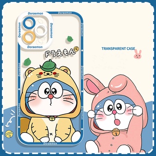 เคส iPhone 14 13 12 11 Pro Max X XR XS Max 8 7 Plus iPhone14 iPhone13 iPhone12 iPhone11 ProMax iPhone8 8Plus iPhone7 7Plus Transparent Doraemon Panda Protect Camera Soft Case