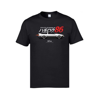 AE86 ition D JDM เสื้อยืดคอกลมผ้าฝ้ายสำหรับผู้ชาย