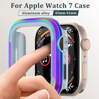 เคสกรอบนาฬิกาข้อมือ โลหะผสมอลูมิเนียม สําหรับ apple watch 8 7 SE 45 มม. 41 มม.