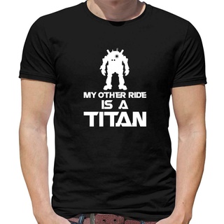เสื้อยืดผ้าฝ้ายพิมพ์ลายแฟชั่น ขายดี เสื้อยืด พิมพ์ลาย My Other Ride Is A Titan Mens Titanfall - Gaming - Gamer - Gift PP