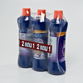 🔥สินค้าขายดี!! เอ็กซ์ตร้า น้ำยาล้างห้องน้ำ 900 มล. x 3 ขวด EXTRA TOILET H1N1 900ML2+1 PURPLE