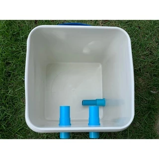 ถังกรองน้ำบ่อปลา ทรงสี่เหลี่ยม สีขาว 20 ลิตร (เฉพาะถัง ไม่มีปั๊มน้ำและวัสดุกรอง) ถังกรองน้ำบ่อปลา