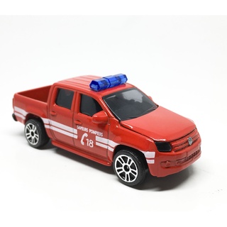 Majorette Volkswagen Amarok - SAPEURS POMPIERS France  - Red Color /Wheels D5S /scale 1/65 (3 inches) no Package