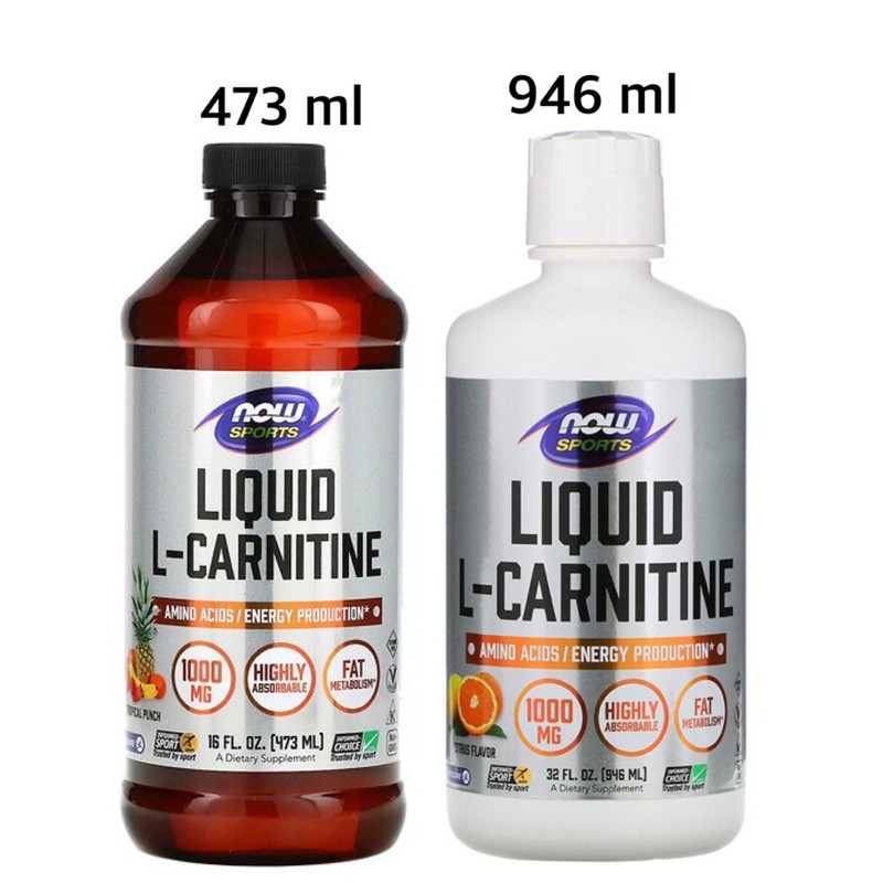 พรีออเดอร์ Now Foods, Sports, Liquid L-Carnitine, Citrus Flavor, 1,000 mg, 32 fl oz (946 ml)