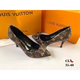 ***เชคสินค้าก่อนสั่งซื้อ***พร้อมส่งรองเท้าคัชชูส้นสูง Louis Vuitton พื้นปั๊มแบรนด์พร้อมกล่องและอุปกรณ์