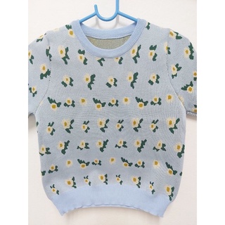 ของใหม่.มือ1.เสื้อไหมพรม แบบหนา ลายดอกเกาหลี