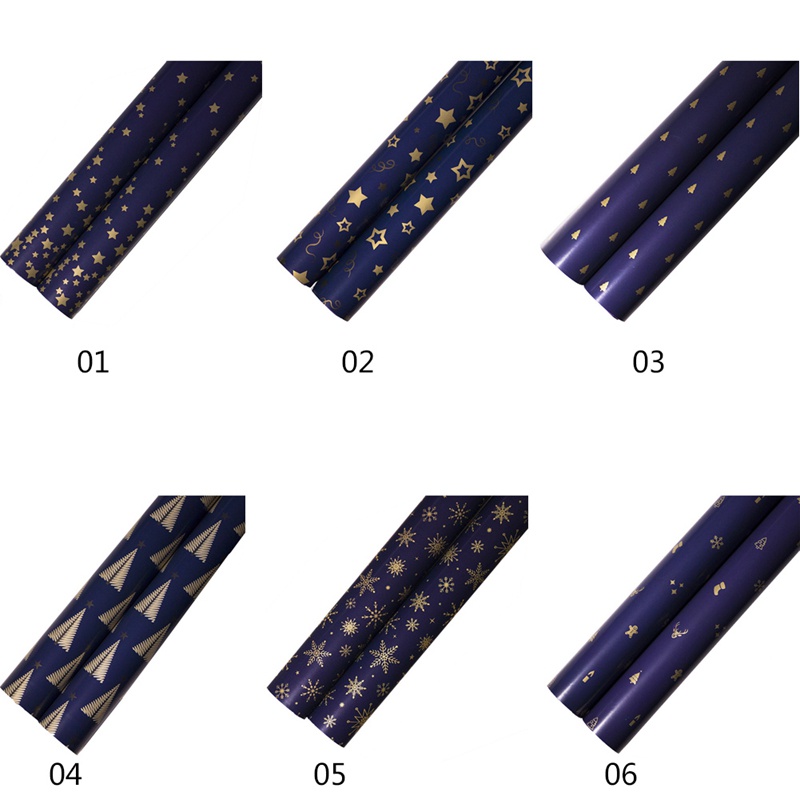 Christmas Wrapper Paper Dark Blue Printed Wrapping Packaging Xmas ...