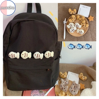 【xijing】Creative cartoon cute Small Fish cat shape mini Plush Brooch student bag Accessories