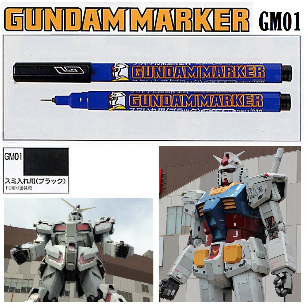 GUNDAM MARKER GM01 สำหรับงานโมเดลต่างๆ ปากกาตัดเส้น สีดำ