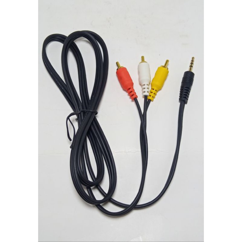 สายสัญญานภาพ ทีวี เข้า1ออก3 ( แจ็ค tr3ขีด ออก rca3หัว กราวด์ยาว ) ใช้กับ กล่องดิจิตอล กล่องจานดาวเทียม ภาพและเสียง