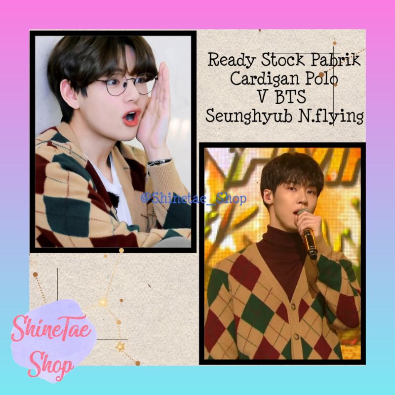 BTS & SEUNGHYUB N.FLYING ARGYLE MOTIF CARDIGAN (READY FACTORY)