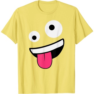 เสื้อยืด ผ้าฝ้าย พิมพ์ลาย Emojis WIld Silly Crazy Eyes Zany Face สําหรับผู้ชาย