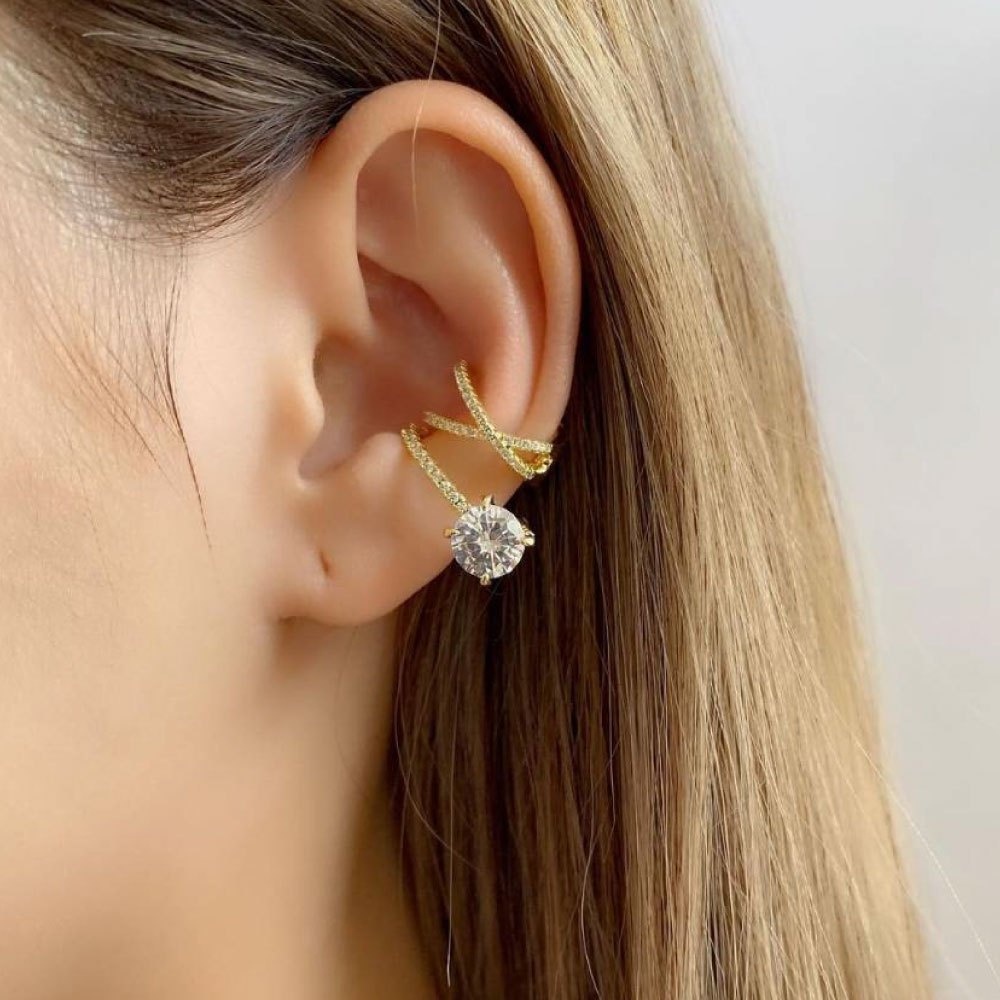 [ส่งด่วนฟรี]SWAN – Cross Ear Clip ต่างหูหนีบเงินแท้ คล้องหู ไม่ต้องเจาะ ฝังเพชรคิวบิกเซอร์โคเนีย ราคา ถูกที่สุด ดีลบีเคเค แกลเลอรีภาพที่ 8