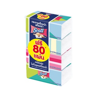 Scott สก๊อตต์ กระดาษเช็ดหน้า ซอฟท์บ๊อกซ์ 160+20 แผ่น แพ็ค 4 (8888336032320)