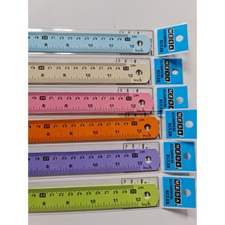 ไม้บรรทัดอลูมิเนียม 12 นิ้ว สีล้วน Mesa ARP-12 มีให้เลือกหลายสี  จำนวน 1 ชิ้น