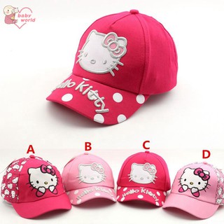 หมวกเบสบอล พิมพ์ลายการ์ตูน Hello Kitty สำหรับเด็ก