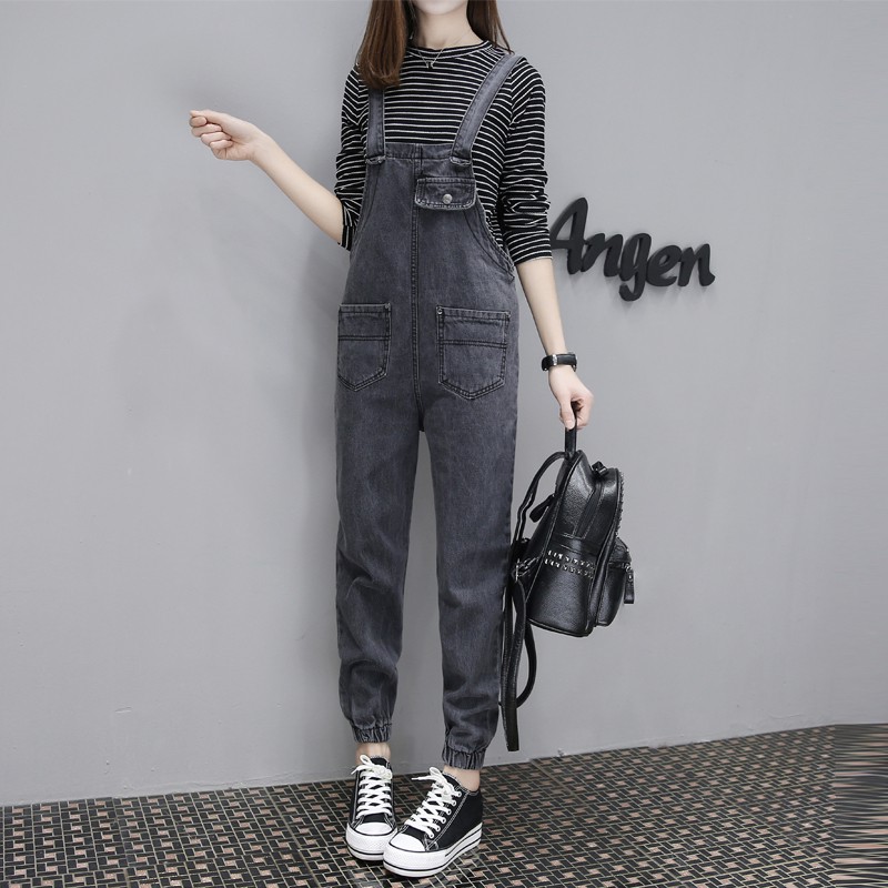 Sling Jumpsuit ชุดเอี้ยมยีนส์สไตล์กางเกงขายาว Jeans Denim QUILLA