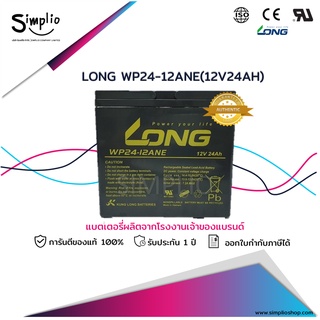 Long แบตเตอรี่แห้ง WP24-12ANE (12V24AH) แบตแห้ง UPS ไฟฉุกเฉิน