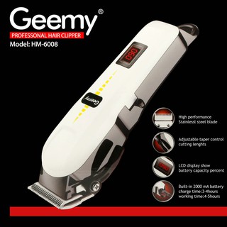 ปัตตาเลี่ยนไร้สาย Geemy รุ่น GM-6008 ตัดผม โกนหนวด แบตเตอเลี่ยน แบตเตอเลี่ยนไร้สาย โกนหนวด