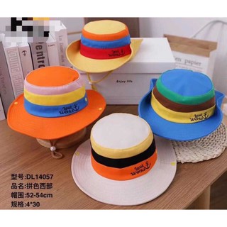 ✔พร้อมส่ง✔หมวกเด็ก Bucket 4 สี สายปรับรูดได้ หมวกนำเข้า