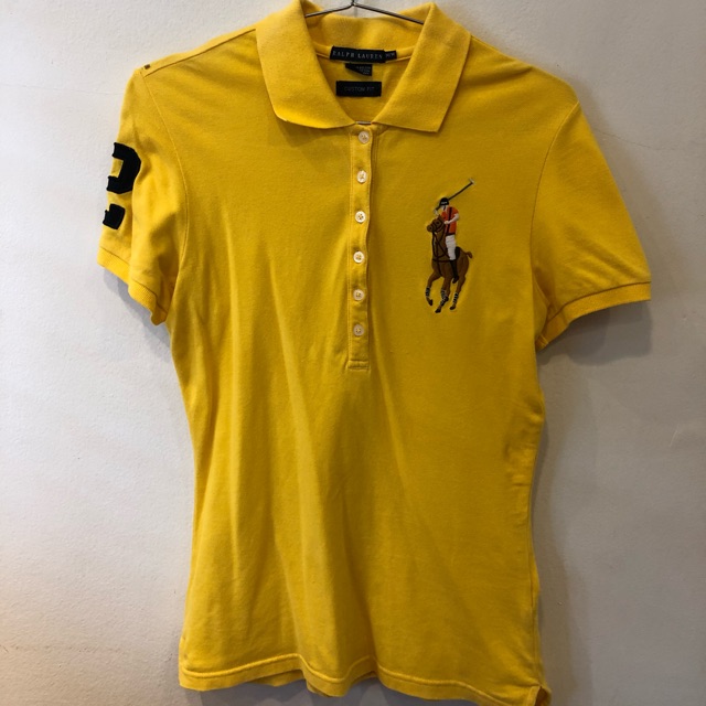 เสื้อโปโลสีเหลือง ยี่ห้อ ของแท้ Polo Ralph Lauren