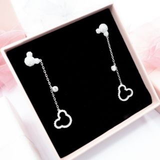 ต่างหูเงินแท้ Mickey drop earrings ♡Lida Jewelry ของขวัญ