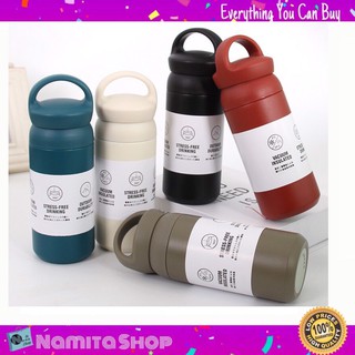 Namita Vacuum Cup แก้วเก็บเย็น กระบอกน้ำ ฝาเกลียว 2 ชั้นแบบหูหิ้ว ด้านในสแตนเลส 304 เก็บร้อน/เย็น 10-12 ชม. สีด้านสวยหรู