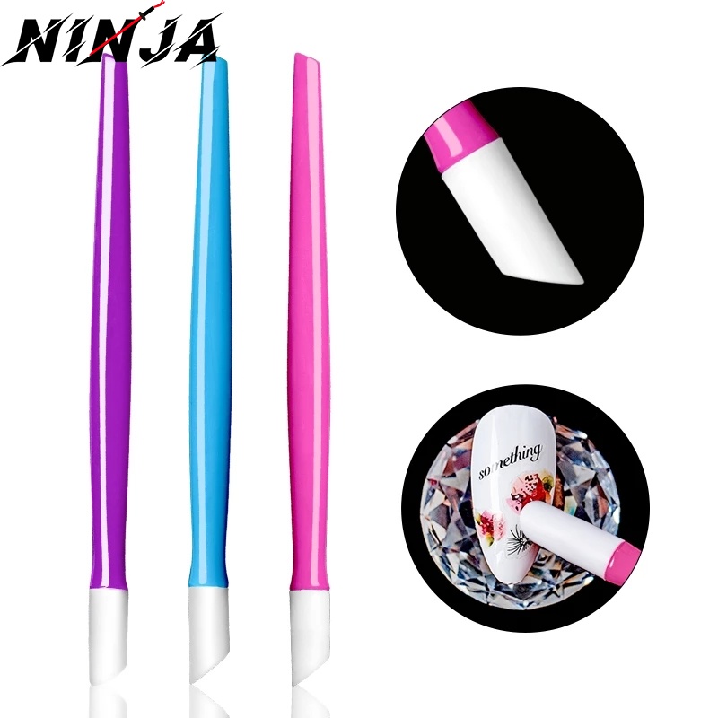 [ร้อน][สีสุ่ม] Diy เล็บพลาสติกเล็บ Pick/แบบพกพา Peeling Double-ended เล็บ Stick/Universal เล็บ Cuticle Pusher