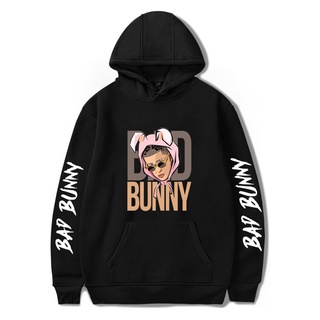 เสื้อกันหนาว มีฮู้ด ลาย Bad Bunny 2020 สําหรับผู้ชาย