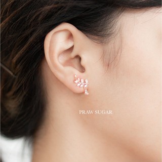 Little Olive Leaf Earrings - ต่างหูใบมะกอกมีตุ้งติ้ง (ก้านเป็นเงินแท้) (มี 2 สี)