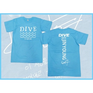 [พร้อมส่ง]​เสื้อยืดสกรีน DIVE with Jinyoung GOT7 สินค้าแฟนแมดสามารถปรับแต่งได้