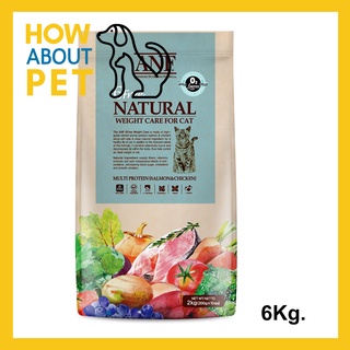 [6Kg] อาหารแมว ANF 6 Free Natural Weight Care for Adult Cat Food สำหรับแมวควบคุมน้ำหนัก สูตรออแกร์นิค ปลาแซลมอลและไก่