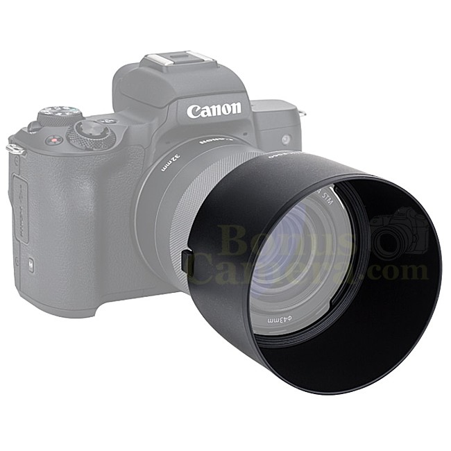 ES-60 Lens Hood ฮู้ดบังแสง Canon EOS M,M2,M3,M5,M6,M6 II,M10,M50,M50 II,M100,M200,Kiss M ที่ใช้เลนส์