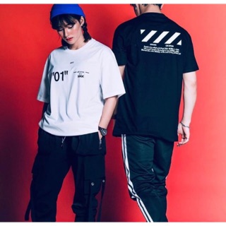 เสื้อยืดโอเวอร์ไซส์ ลาย off-white “01”