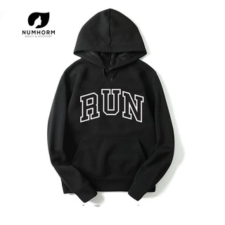 Numhorm เสื้อกันหนาวมีฮู้ด พร้อมส่ง! พิมพ์ลาย RUN เสื้อกันหนาวแฟชั่น เสื้อคลุมแขนยาว