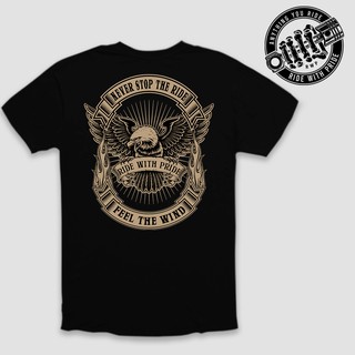 เสื้อยืดcalandfashionเสื้อยืด  Ride With Pride Bikers Motorcycle Eagle Distro Bandung S-5X