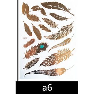 สติ๊กเกอร์ ลายสักโบฮีเมียนสีทอง Gold color Bohemian style Temporary tattoo Tattoo stickers