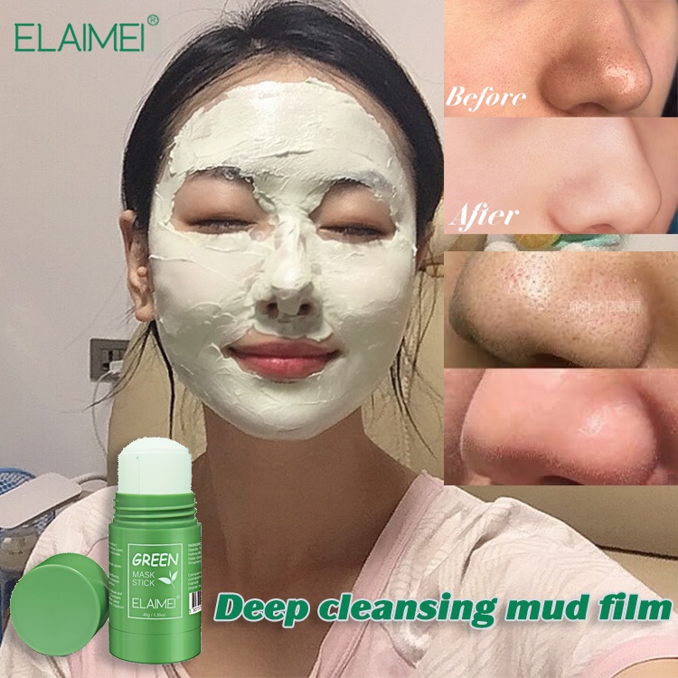【ELAIMEI】Green Mask Stick Deep Cleansing Facial Mask Oil Control Facial